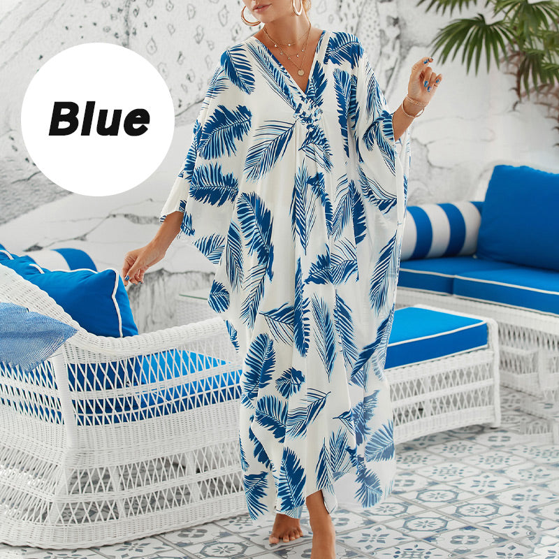 Casual Flowing V-Neck Long Swimsuit Cover Ups