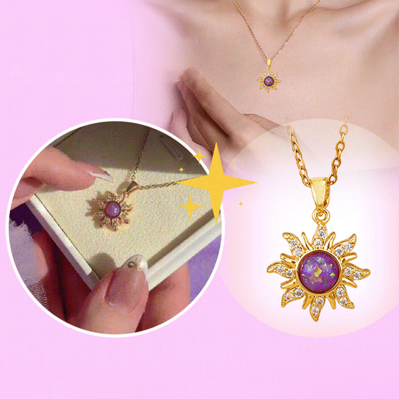 Elegant Sun Pendant Necklace with Adjustable Chain