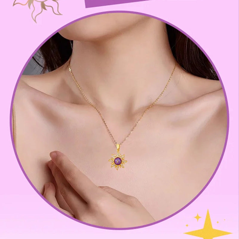 Elegant Sun Pendant Necklace with Adjustable Chain