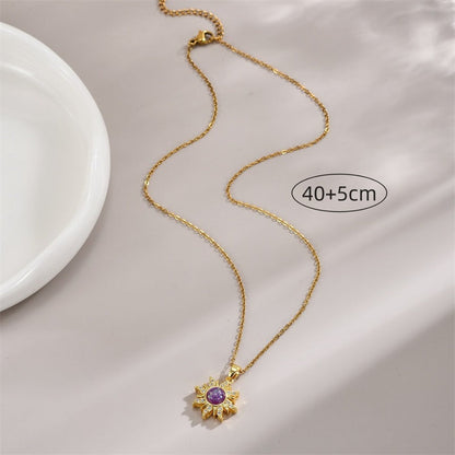 Elegant Sun Pendant Necklace with Adjustable Chain