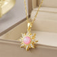 Elegant Sun Pendant Necklace with Adjustable Chain