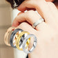 Titanium Steel Sand Blast Glitter Ring for Women Fit Size 5-13