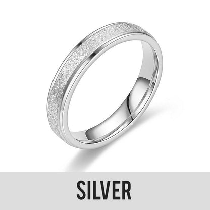 Titanium Steel Sand Blast Glitter Ring for Women Fit Size 5-13