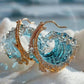 Dancer at the tip of the wave--Elegant Blue Necklace Ring Earrings Set