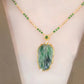Green Leaf Pendant Necklace for Women