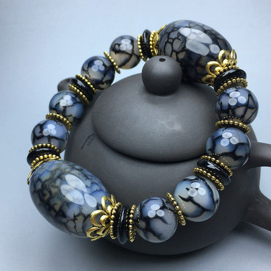 Vintage Classic Textured Glaze Beaded Bracelet