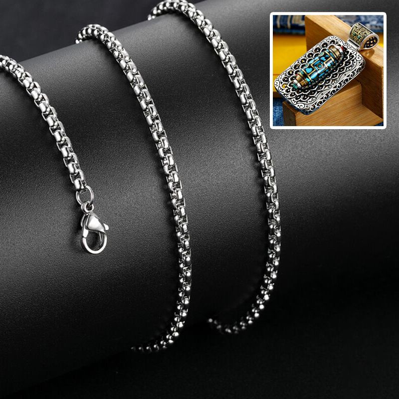 Turquoise Ten Thousand Buddhas Dzi Bead Necklace