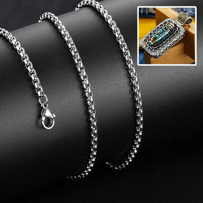 Turquoise Ten Thousand Buddhas Dzi Bead Necklace