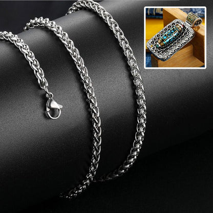 Turquoise Ten Thousand Buddhas Dzi Bead Necklace