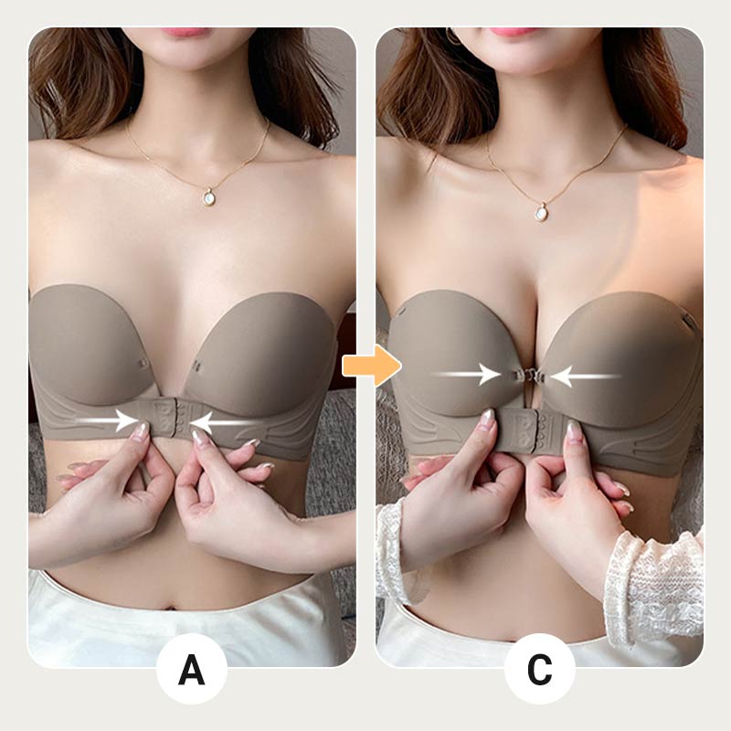 🌟Invisible Strap Front Buckle Push Up Bra🥰