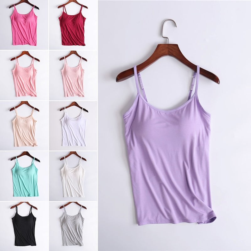 🔥Summer Sale - Stretch Cotton Camisole Built-in Bra