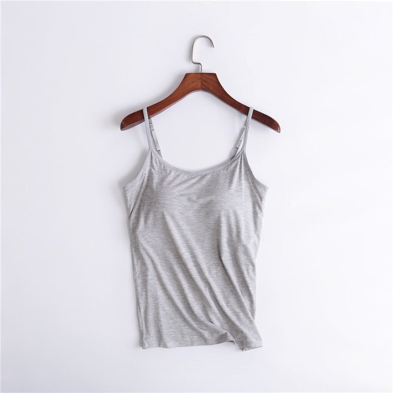 🔥Summer Sale - Stretch Cotton Camisole Built-in Bra