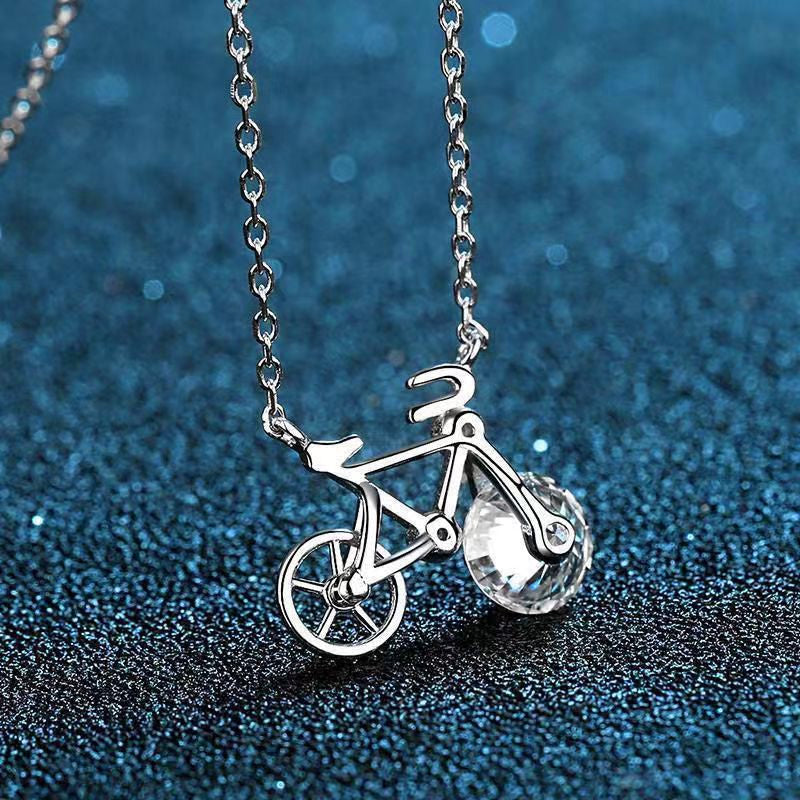 Women’s Elegant Bicycle Pendant Necklace