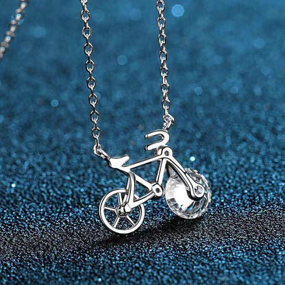 Women’s Elegant Bicycle Pendant Necklace