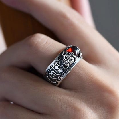 Lucky Pixiu Open Ring -- Wealth in Hand
