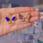 Golden thermochromic magnetic butterfly necklace