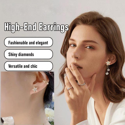 Glistening Zircon Tassel Earrings with S925 Silver Needles