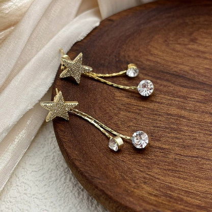Glistening Zircon Tassel Earrings with S925 Silver Needles