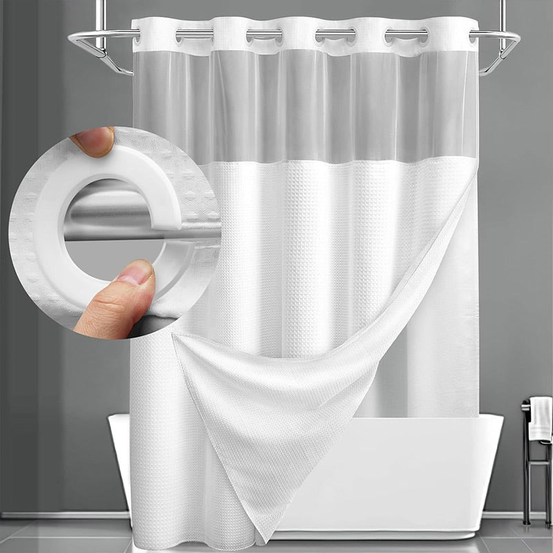 🔥Hot Sale 50% OFF🔥 Waffle Shower Curtain – Hotel Style, 180GSM, Water-Repellent, 183*190cm🚿