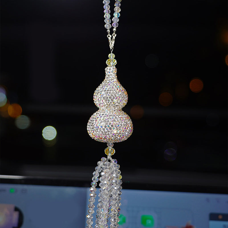 Sparkling Full Rhinestone Car Interior Gourd Pendant