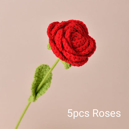 Handmade Crochet Roses & Tulips Flowers