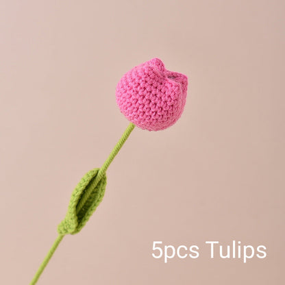 Handmade Crochet Roses & Tulips Flowers