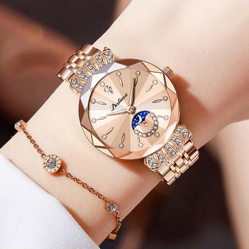 🔥Women's Fashionable Diamond Moon Star Watch