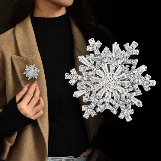 Luxury Rotating Snowflake Brooch