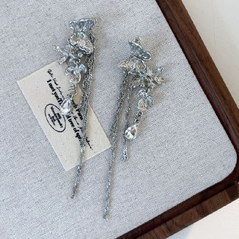 Women's Shiny Butterfly Tassel Earrings
