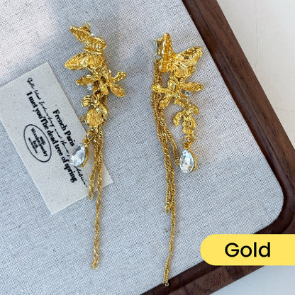 Women's Shiny Butterfly Tassel Earrings