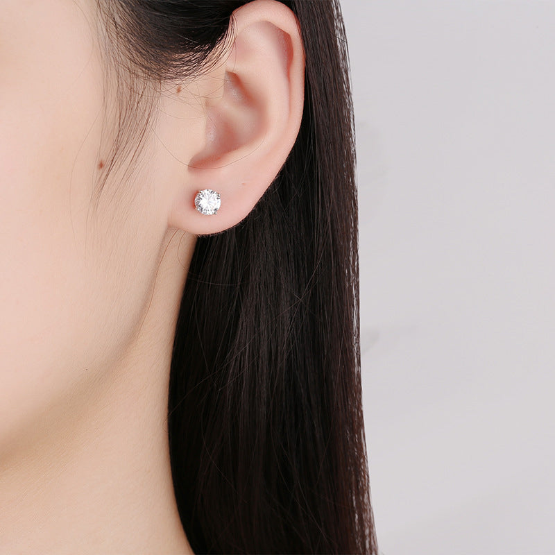 👸Sparkling Moissanite Round Stud Earrings