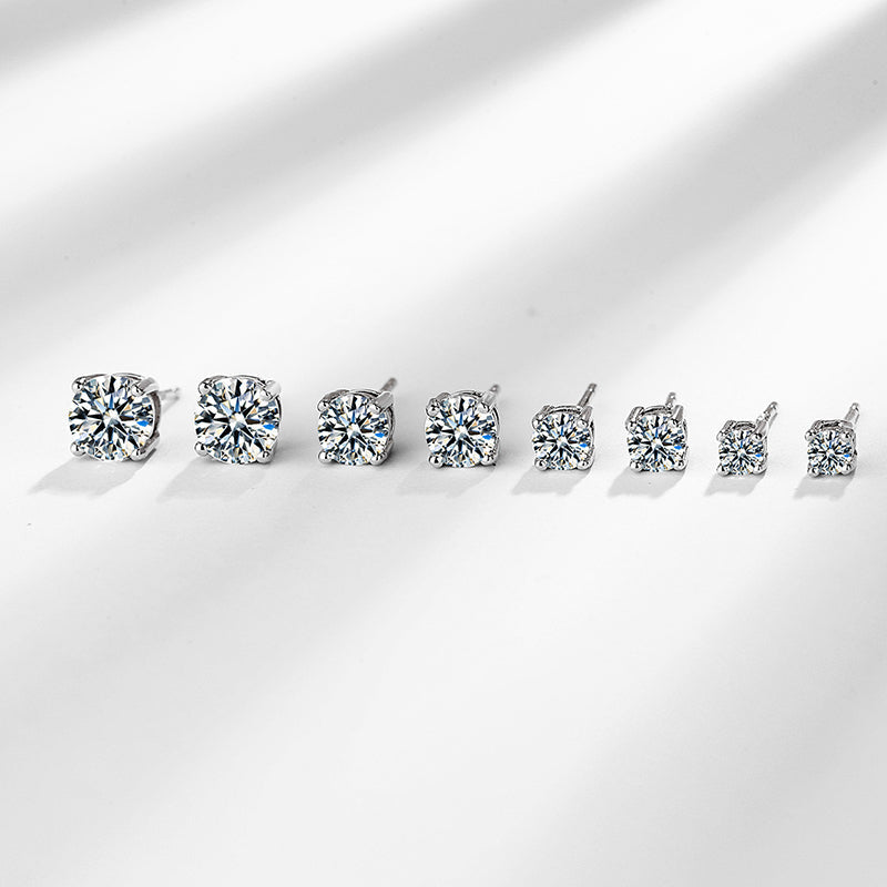 👸Sparkling Moissanite Round Stud Earrings