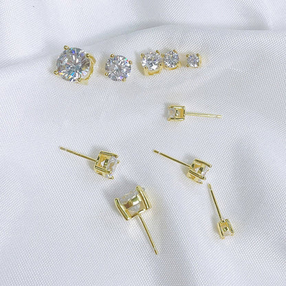 👸Sparkling Moissanite Round Stud Earrings