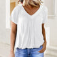 ✨Women's Casual Pleated V-Neck Short-Sleeve Top