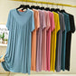Super-soft, comfortable, short-sleeved, loose-fitting pajama dress