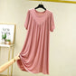 Super-soft, comfortable, short-sleeved, loose-fitting pajama dress