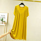Super-soft, comfortable, short-sleeved, loose-fitting pajama dress