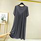 Super-soft, comfortable, short-sleeved, loose-fitting pajama dress