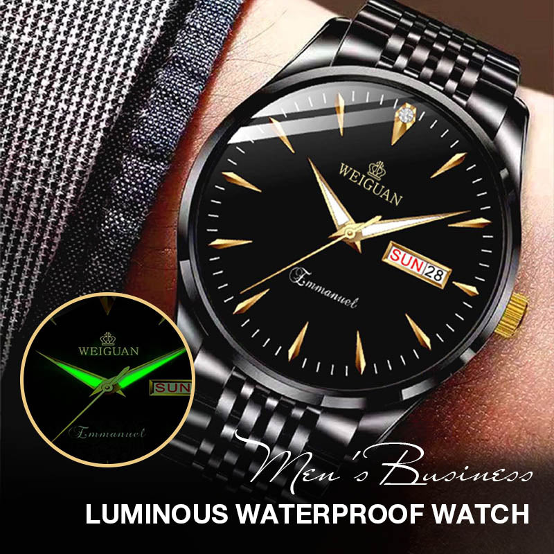 Men's Steel Double Calendar Luminous Watch
