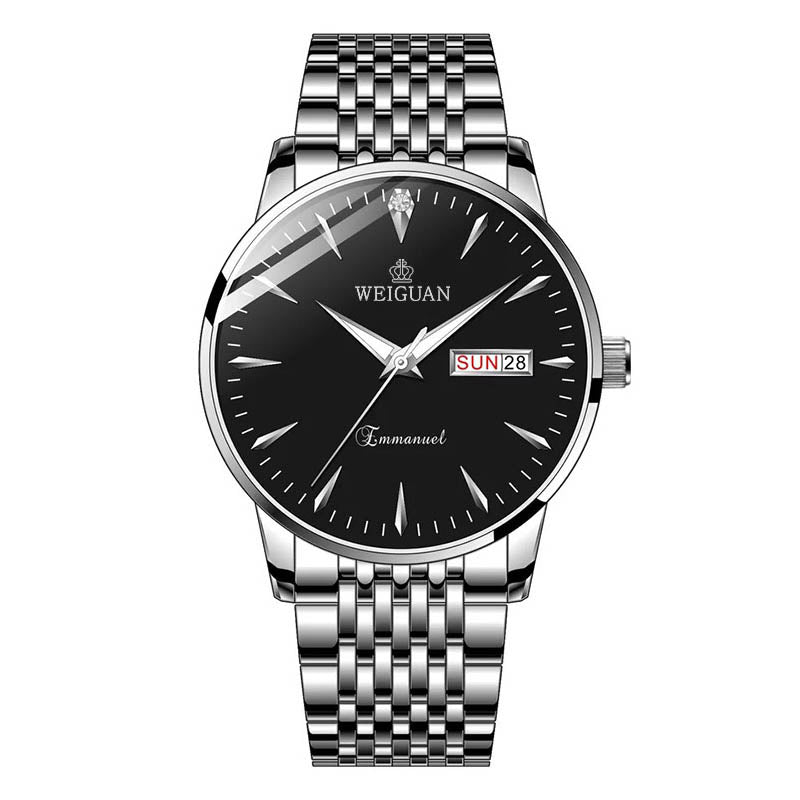 Men's Steel Double Calendar Luminous Watch