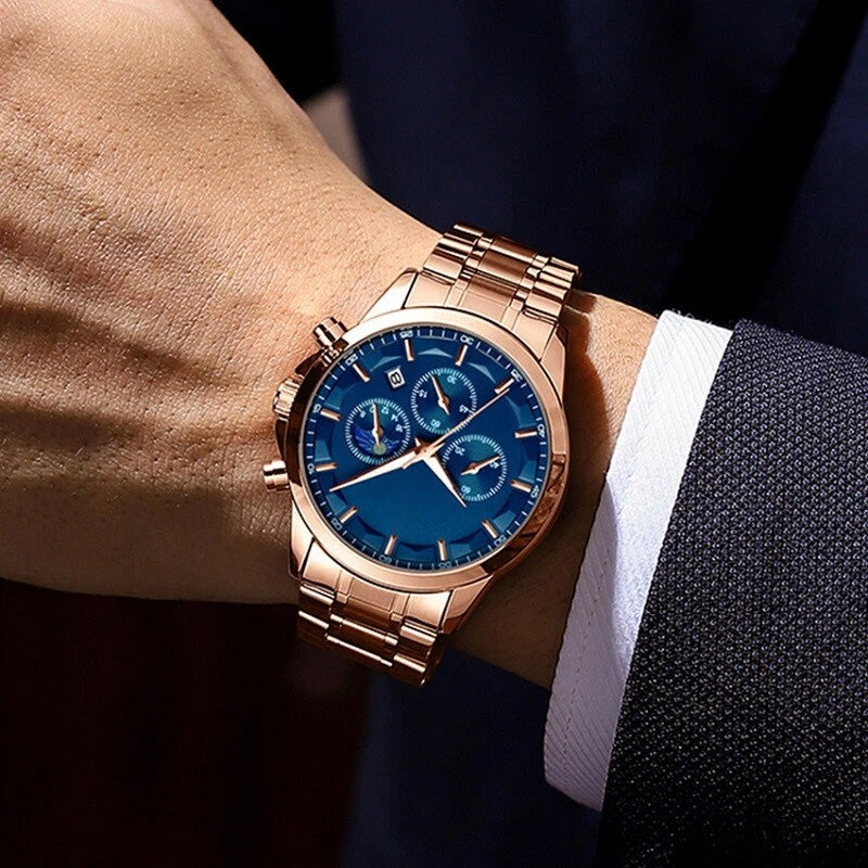 ✨ Men’s Quartz Stainless Steel Watch
