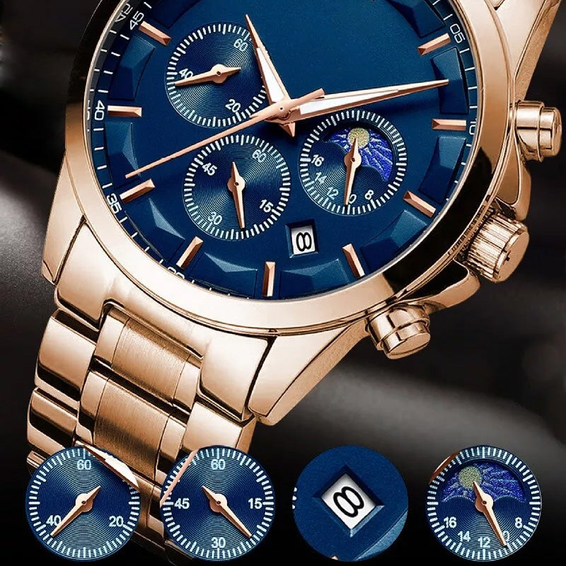 ✨ Men’s Quartz Stainless Steel Watch
