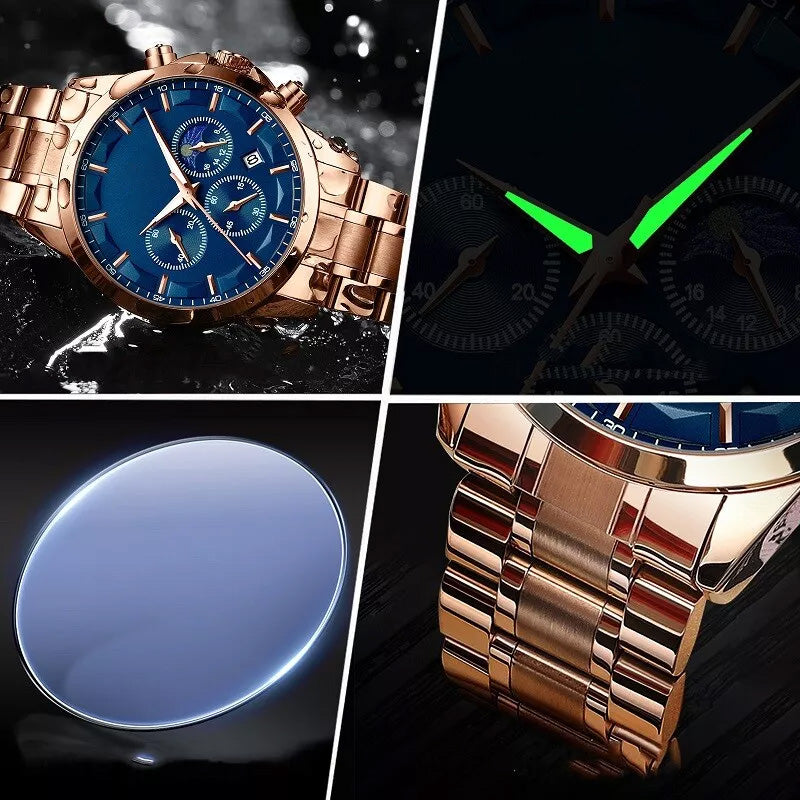 ✨ Men’s Quartz Stainless Steel Watch