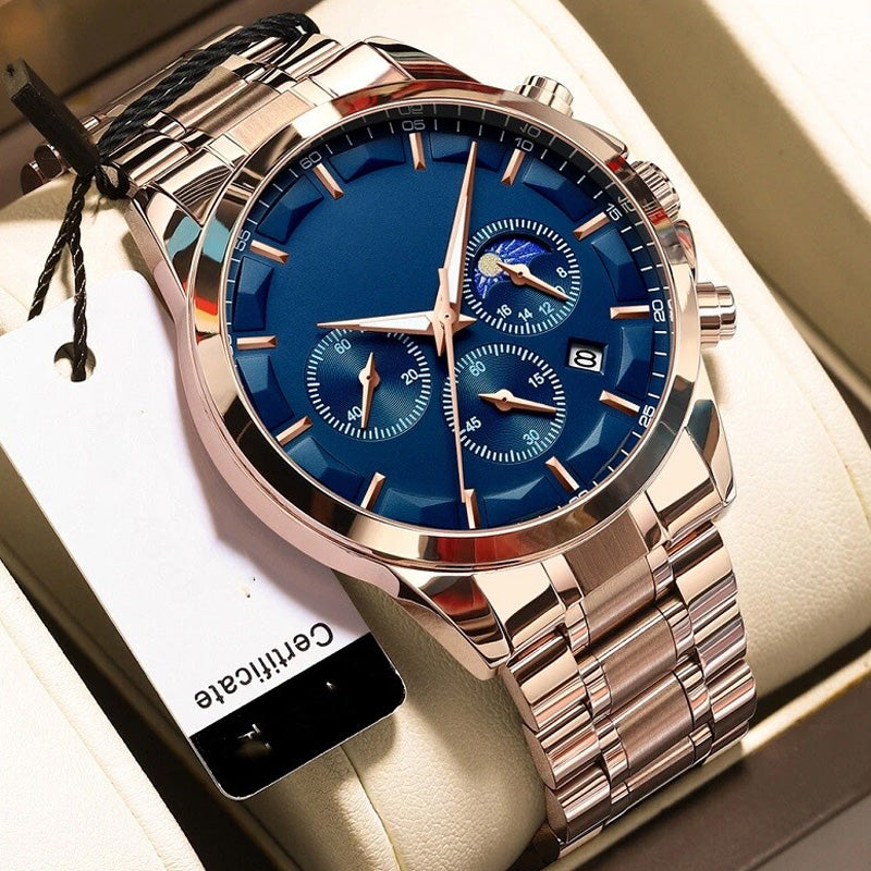 ✨ Men’s Quartz Stainless Steel Watch