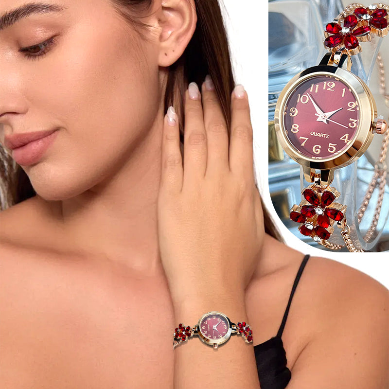 Rhinestone Decorated Minimalist Bracelet Watch
