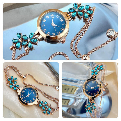 Rhinestone Decorated Minimalist Bracelet Watch
