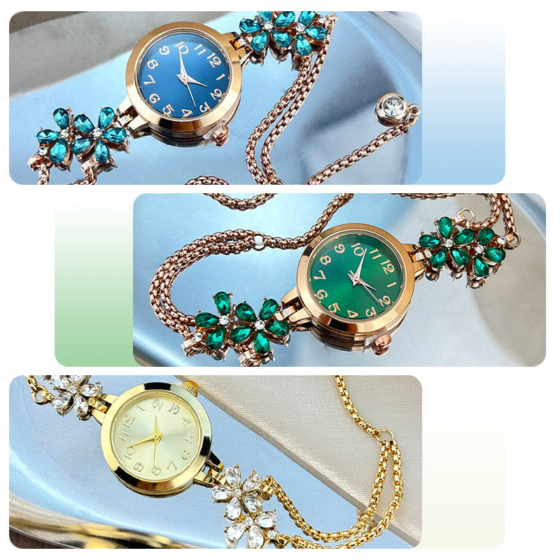 Rhinestone Decorated Minimalist Bracelet Watch