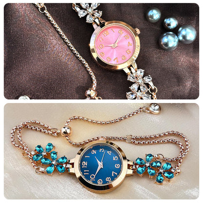 Rhinestone Decorated Minimalist Bracelet Watch