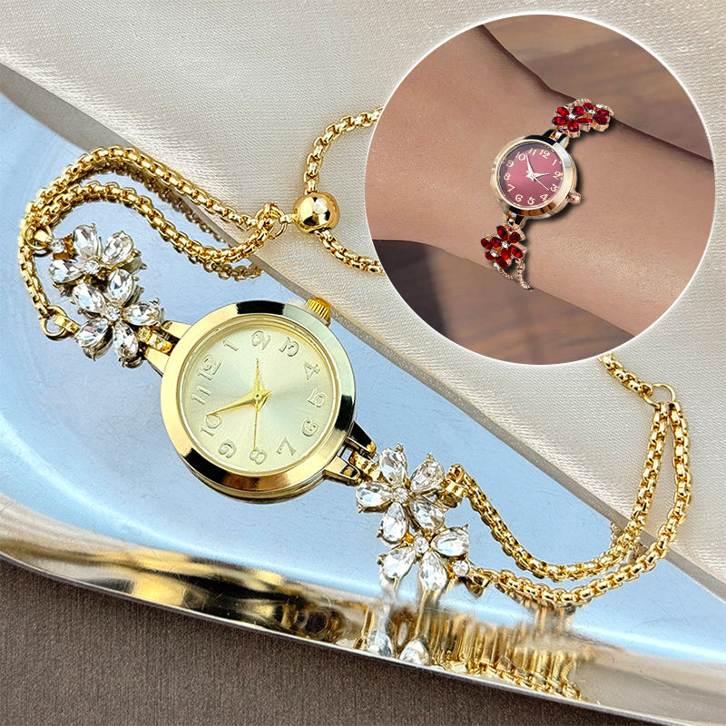 Rhinestone Decorated Minimalist Bracelet Watch
