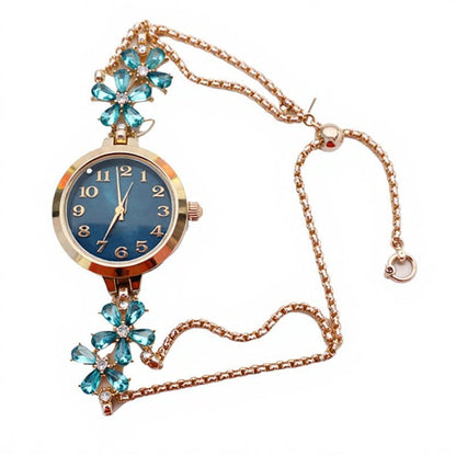 Rhinestone Decorated Minimalist Bracelet Watch